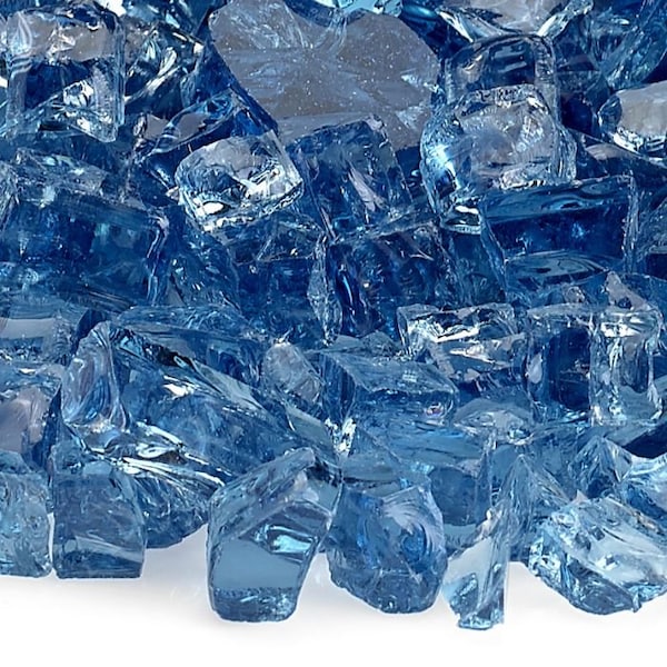 1/2 Pacific Blue Fire Glass, 10 Lb Bag